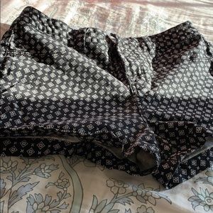 Black and white patterned shorts